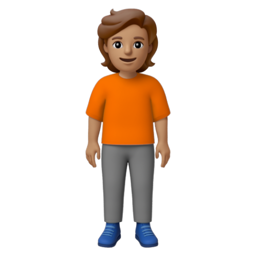 Emoji Người đứng: màu da trung bình 🧍🏽 dạng 3D