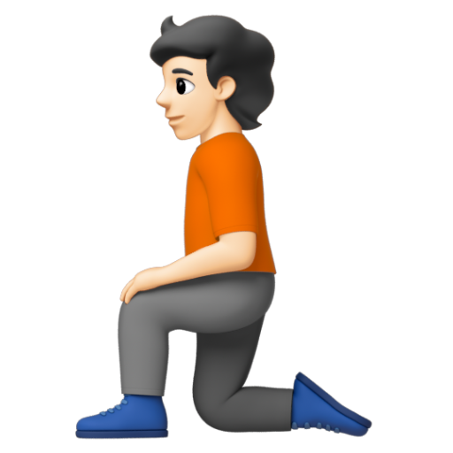 Emoji Người quỳ: màu da sáng 🧎🏻 dạng 3D