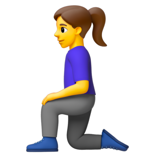 Emoji Người phụ nữ quỳ 🧎‍♀ dạng 3D