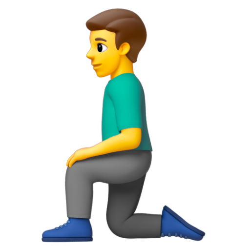 Emoji Người đàn ông quỳ 🧎‍♂ dạng 3D