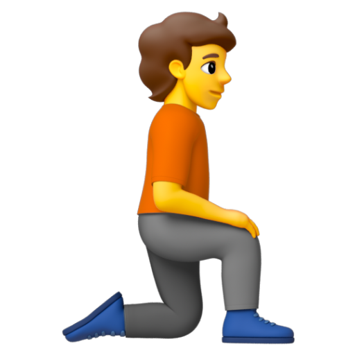 Emoji Người quỳ: hướng sang phải 🧎‍➡ dạng 3D