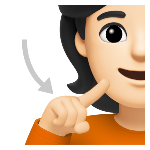 Emoji Người khiếm thính: màu da sáng 🧏🏻 dạng 3D