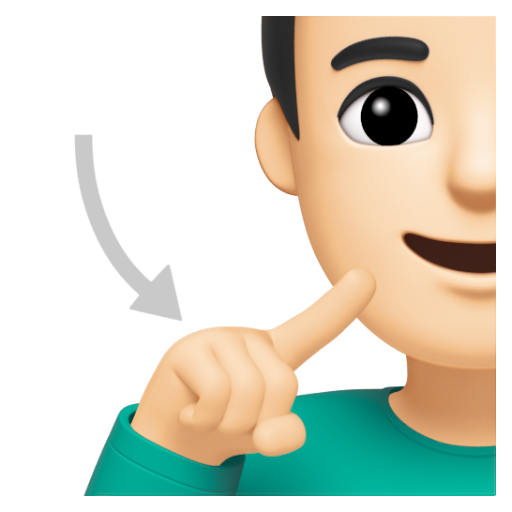 Emoji Người đàn ông khiếm thính: màu da sáng 🧏🏻‍♂ dạng 3D