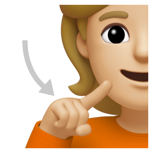 Emoji Người khiếm thính: màu da sáng trung bình 🧏🏼 dạng 3D