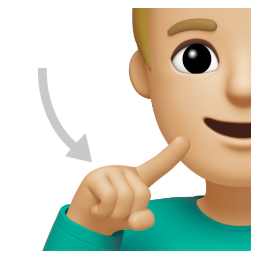 Emoji Người đàn ông khiếm thính: màu da sáng trung bình 🧏🏼‍♂ dạng 3D