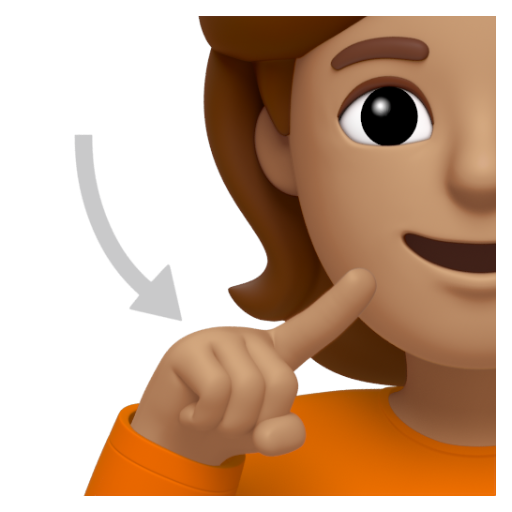 Emoji Người khiếm thính: màu da trung bình 🧏🏽 dạng 3D