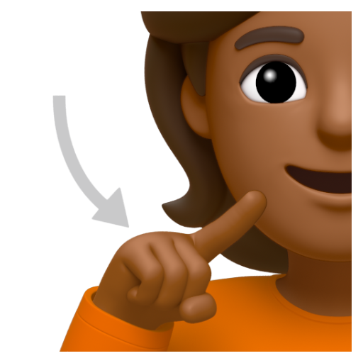 Emoji Người khiếm thính: màu da tối trung bình 🧏🏾 dạng 3D