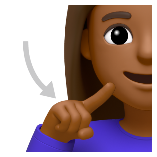 Emoji Người phụ nữ khiếm thính: màu da tối trung bình 🧏🏾‍♀ dạng 3D