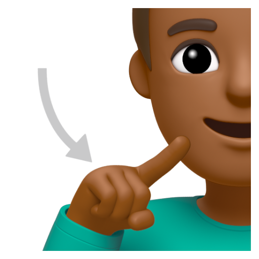 Emoji Người đàn ông khiếm thính: màu da tối trung bình 🧏🏾‍♂ dạng 3D