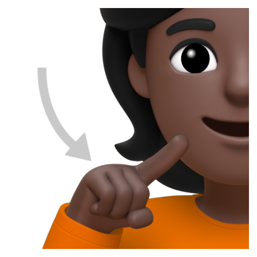 Emoji Người khiếm thính: màu da tối 🧏🏿 dạng 3D