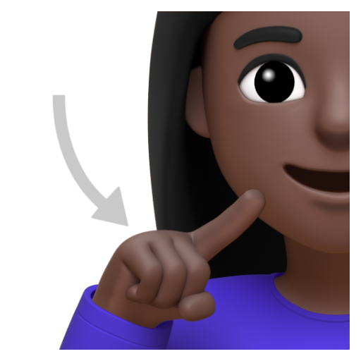 Emoji Người phụ nữ khiếm thính: màu da tối 🧏🏿‍♀ dạng 3D
