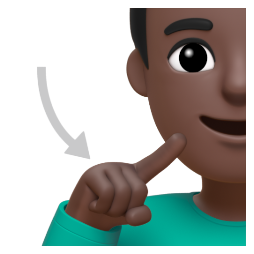 Emoji Người đàn ông khiếm thính: màu da tối 🧏🏿‍♂ dạng 3D