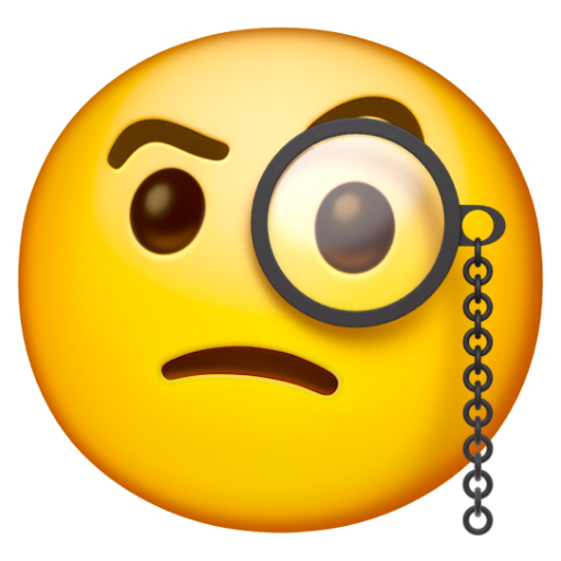 Emoji Mặt với kính một mắt 🧐 dạng 3D