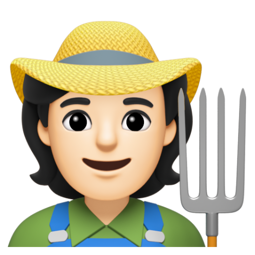 Emoji Nông dân: màu da sáng 🧑🏻‍🌾 dạng 3D