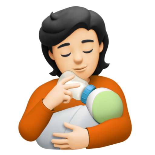 Emoji Người cho em bé bú: màu da sáng 🧑🏻‍🍼 dạng 3D