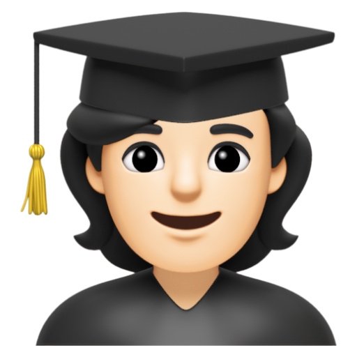 Emoji Sinh viên: màu da sáng 🧑🏻‍🎓 dạng 3D