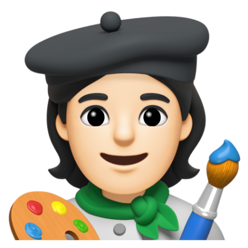 Emoji Họa sĩ: màu da sáng 🧑🏻‍🎨 dạng 3D