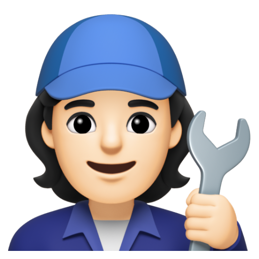 Emoji Thợ máy: màu da sáng 🧑🏻‍🔧 dạng 3D