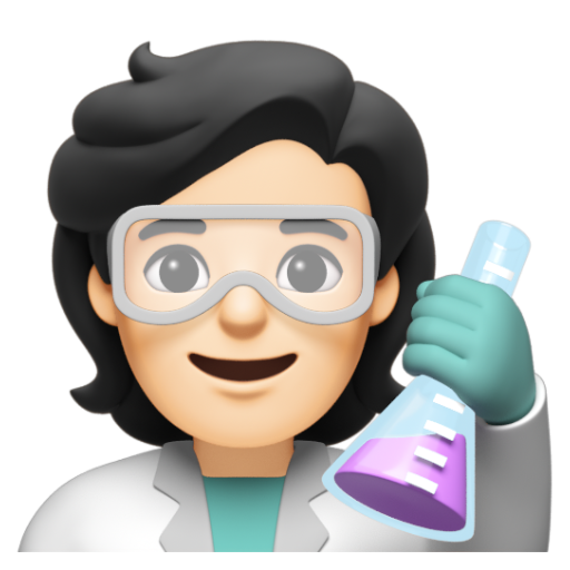 Emoji Nhà khoa học: màu da sáng 🧑🏻‍🔬 dạng 3D