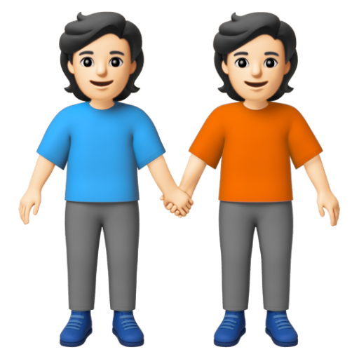 Emoji Hai người nắm tay: màu da sáng 🧑🏻‍🤝‍🧑🏻 dạng 3D