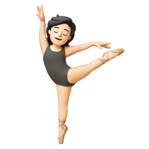 Emoji Vũ công ba lê: màu da sáng 🧑🏻‍🩰 dạng 3D