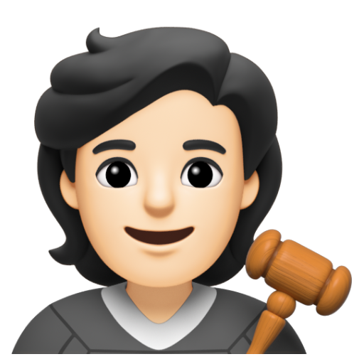 Emoji Thẩm phán: màu da sáng 🧑🏻‍⚖ dạng 3D