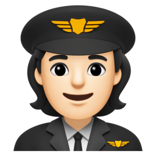 Emoji Phi công: màu da sáng 🧑🏻‍✈ dạng 3D