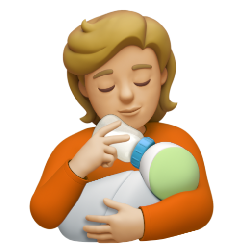 Emoji Người cho em bé bú: màu da sáng trung bình 🧑🏼‍🍼 dạng 3D