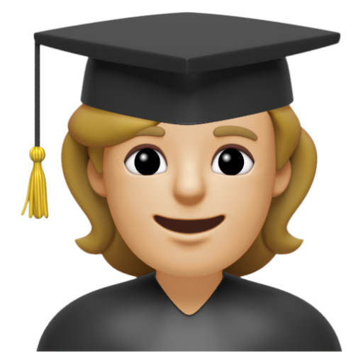 Emoji Sinh viên: màu da sáng trung bình 🧑🏼‍🎓 dạng 3D