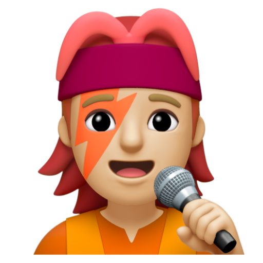 Emoji Ca sĩ: màu da sáng trung bình 🧑🏼‍🎤 dạng 3D