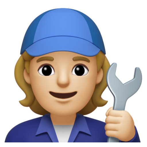 Emoji Thợ máy: màu da sáng trung bình 🧑🏼‍🔧 dạng 3D