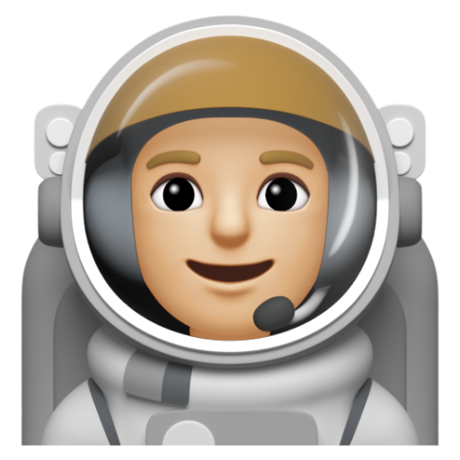 Emoji Phi hành gia: màu da sáng trung bình 🧑🏼‍🚀 dạng 3D