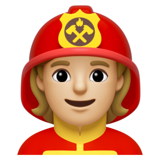 Emoji Lính cứu hỏa: màu da sáng trung bình 🧑🏼‍🚒 dạng 3D