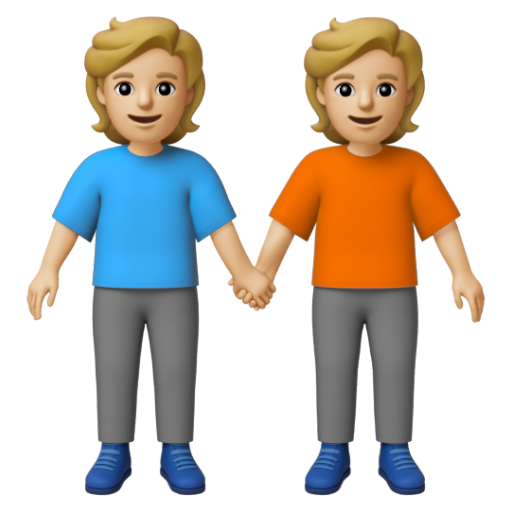 Emoji Hai người nắm tay: màu da sáng trung bình 🧑🏼‍🤝‍🧑🏼 dạng 3D