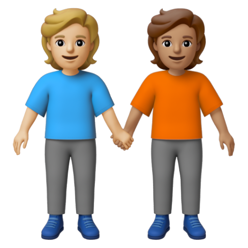 Emoji Hai người nắm tay: màu da sáng trung bình, màu da trung bình 🧑🏼‍🤝‍🧑🏽 dạng 3D