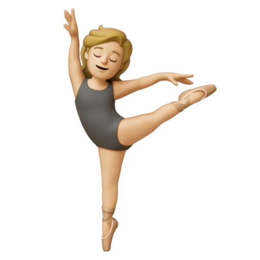 Emoji Vũ công ba lê: màu da sáng trung bình 🧑🏼‍🩰 dạng 3D