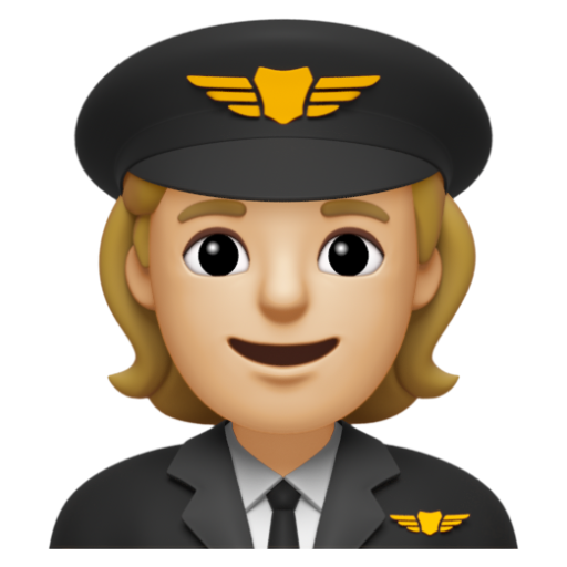 Emoji Phi công: màu da sáng trung bình 🧑🏼‍✈ dạng 3D
