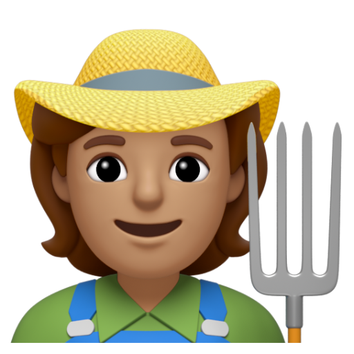 Emoji Nông dân: màu da trung bình 🧑🏽‍🌾 dạng 3D