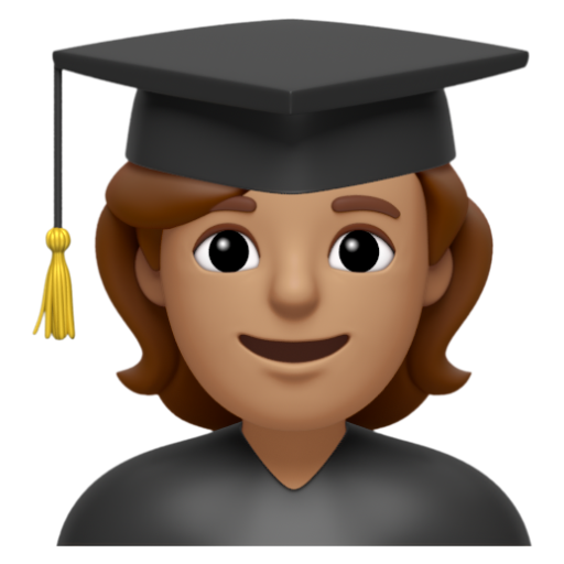 Emoji Sinh viên: màu da trung bình 🧑🏽‍🎓 dạng 3D