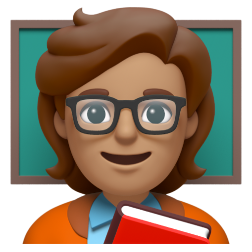 Emoji Giáo viên: màu da trung bình 🧑🏽‍🏫 dạng 3D