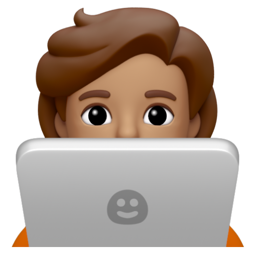 Emoji Kỹ sư công nghệ: màu da trung bình 🧑🏽‍💻 dạng 3D