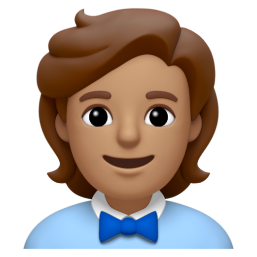 Emoji Nhân viên văn phòng: màu da trung bình 🧑🏽‍💼 dạng 3D