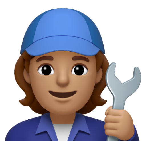 Emoji Thợ máy: màu da trung bình 🧑🏽‍🔧 dạng 3D
