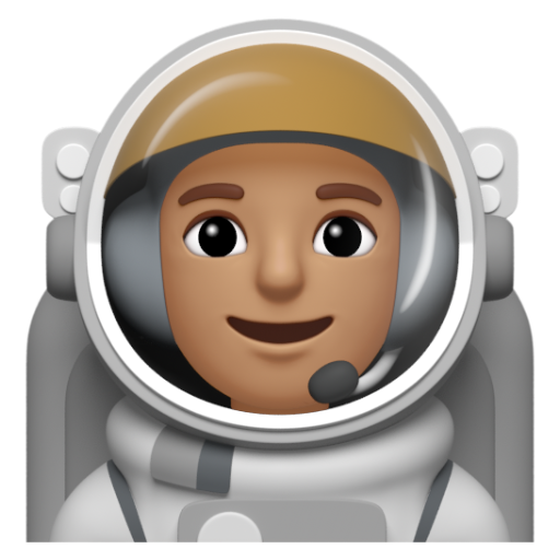 Emoji Phi hành gia: màu da trung bình 🧑🏽‍🚀 dạng 3D