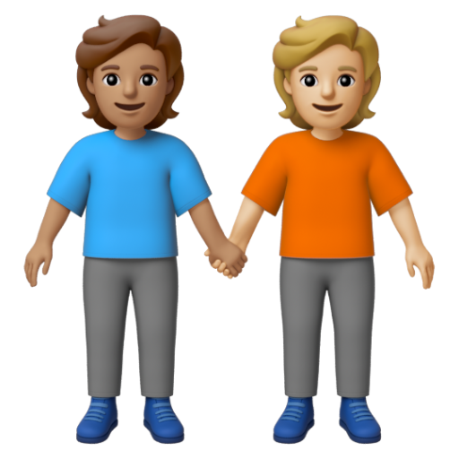 Emoji Hai người nắm tay: màu da trung bình, màu da sáng trung bình 🧑🏽‍🤝‍🧑🏼 dạng 3D