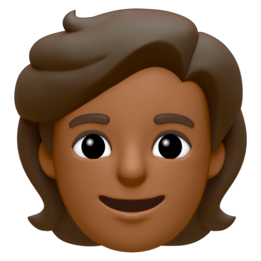 Emoji Người: màu da tối trung bình 🧑🏾 dạng 3D