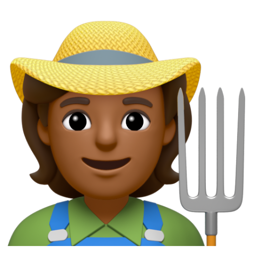 Emoji Nông dân: màu da tối trung bình 🧑🏾‍🌾 dạng 3D