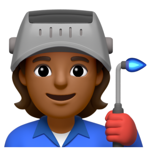 Emoji Công nhân nhà máy: màu da tối trung bình 🧑🏾‍🏭 dạng 3D