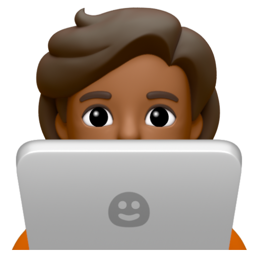 Emoji Kỹ sư công nghệ: màu da tối trung bình 🧑🏾‍💻 dạng 3D