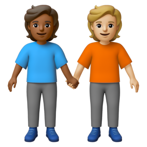 Emoji Hai người nắm tay: màu da tối trung bình, màu da sáng trung bình 🧑🏾‍🤝‍🧑🏼 dạng 3D